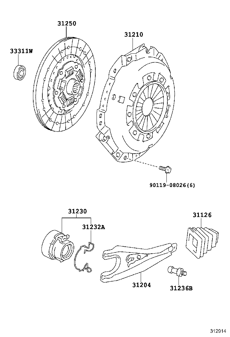 31230-60200 BEARING ASSY, CLUTCH RELEASE product image