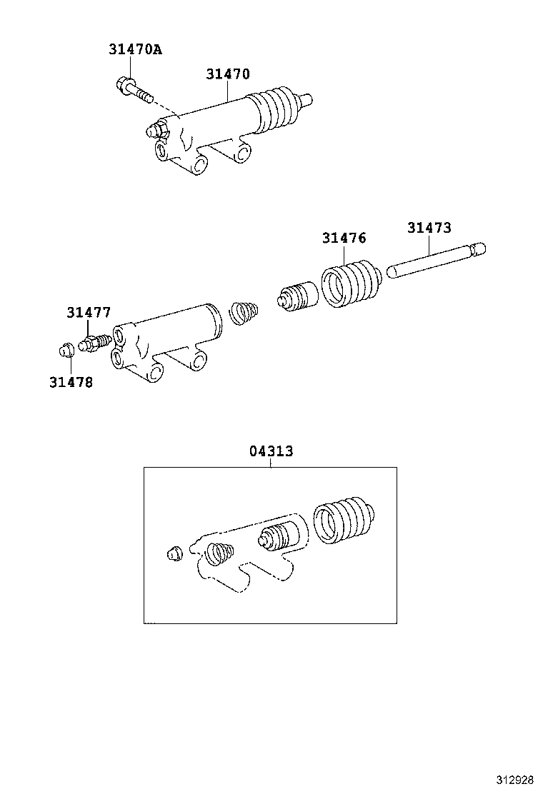 31470-60160 CYLINDER ASSY, CLUTCH RELEASE product image