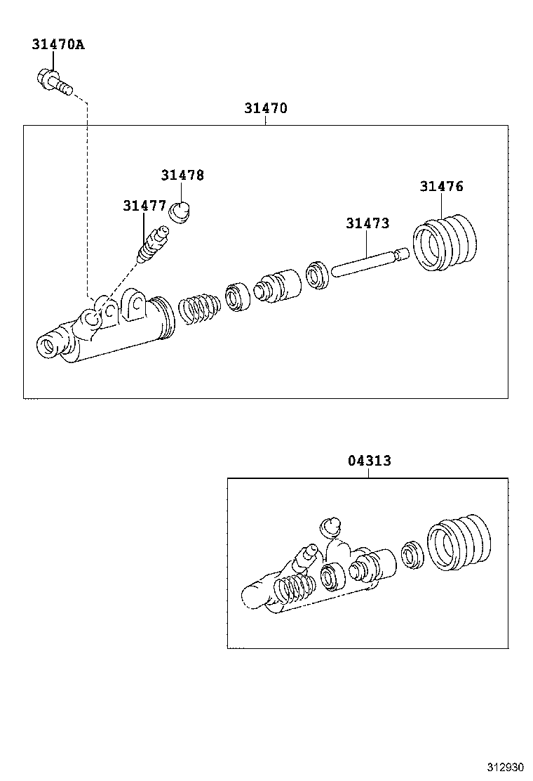 31470-60160 CYLINDER ASSY, CLUTCH RELEASE product image