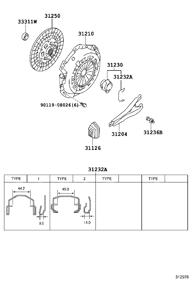 31230-22100 BEARING ASSY, CLUTCH RELEASE product image
