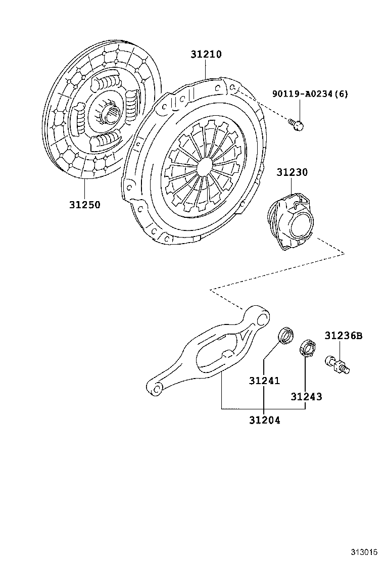 31230-35150 BEARING ASSY, CLUTCH RELEASE product image