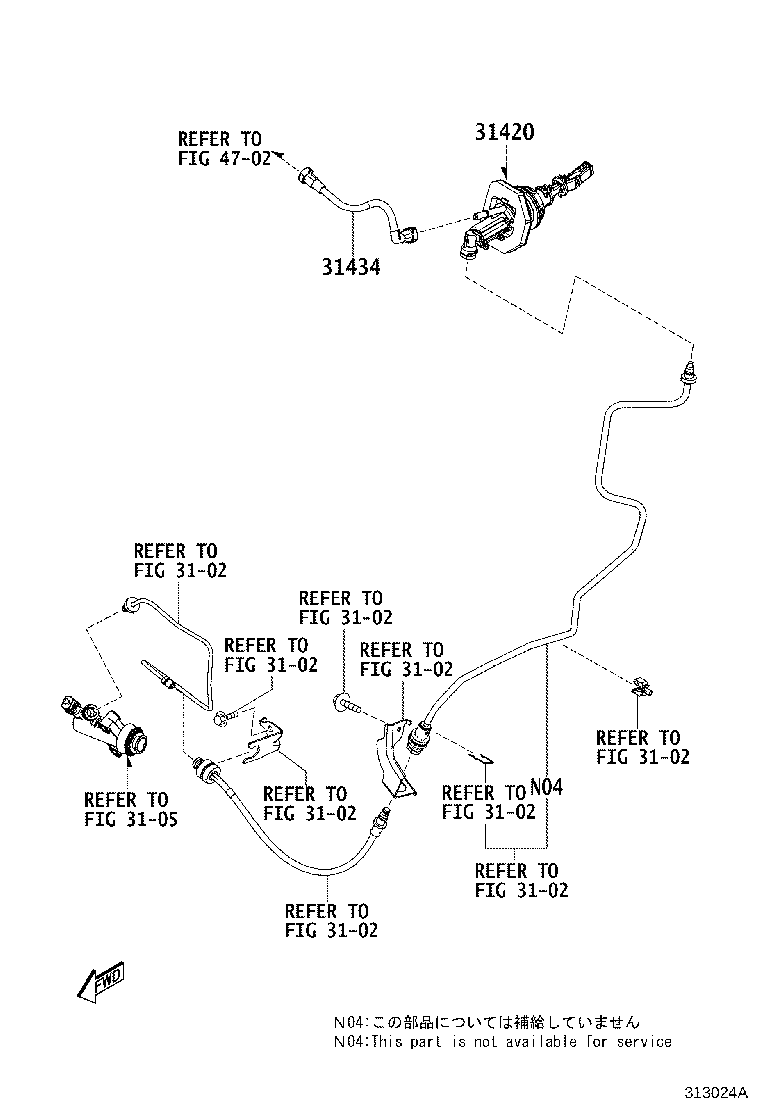 31434-WB001 TUBE, CLUTCH RESERVOIR product image