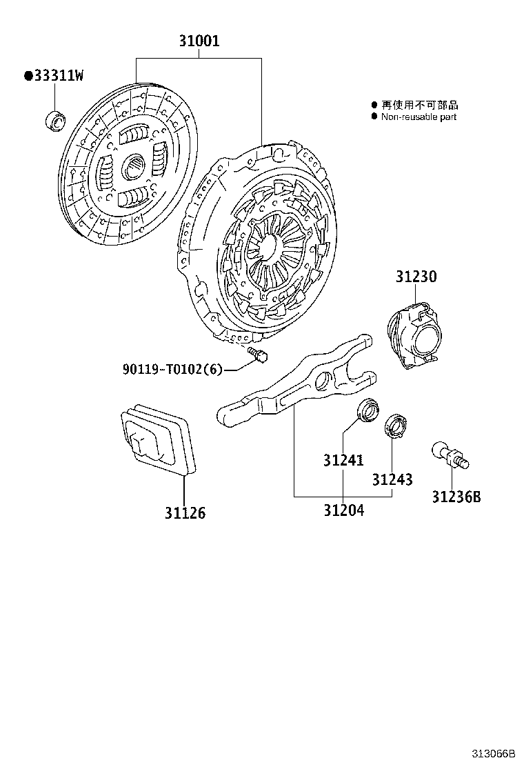 31230-71071 BEARING ASSY, CLUTCH RELEASE product image