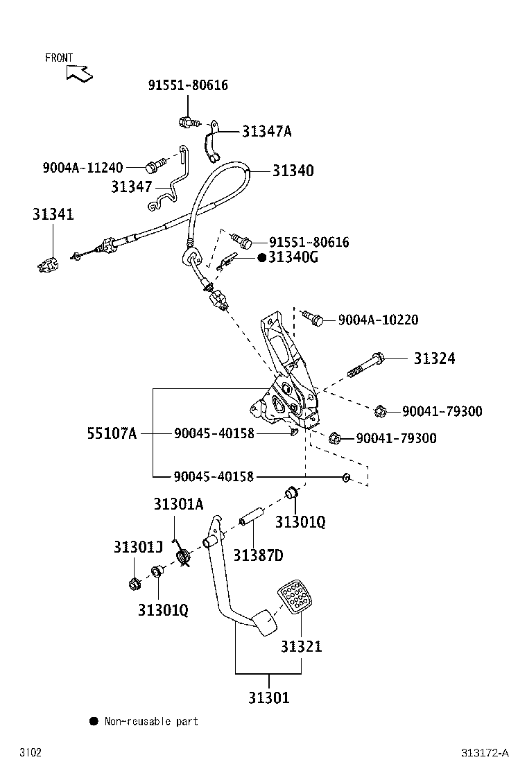 31324-B2020 SHAFT, CLUTCH PEDAL product image