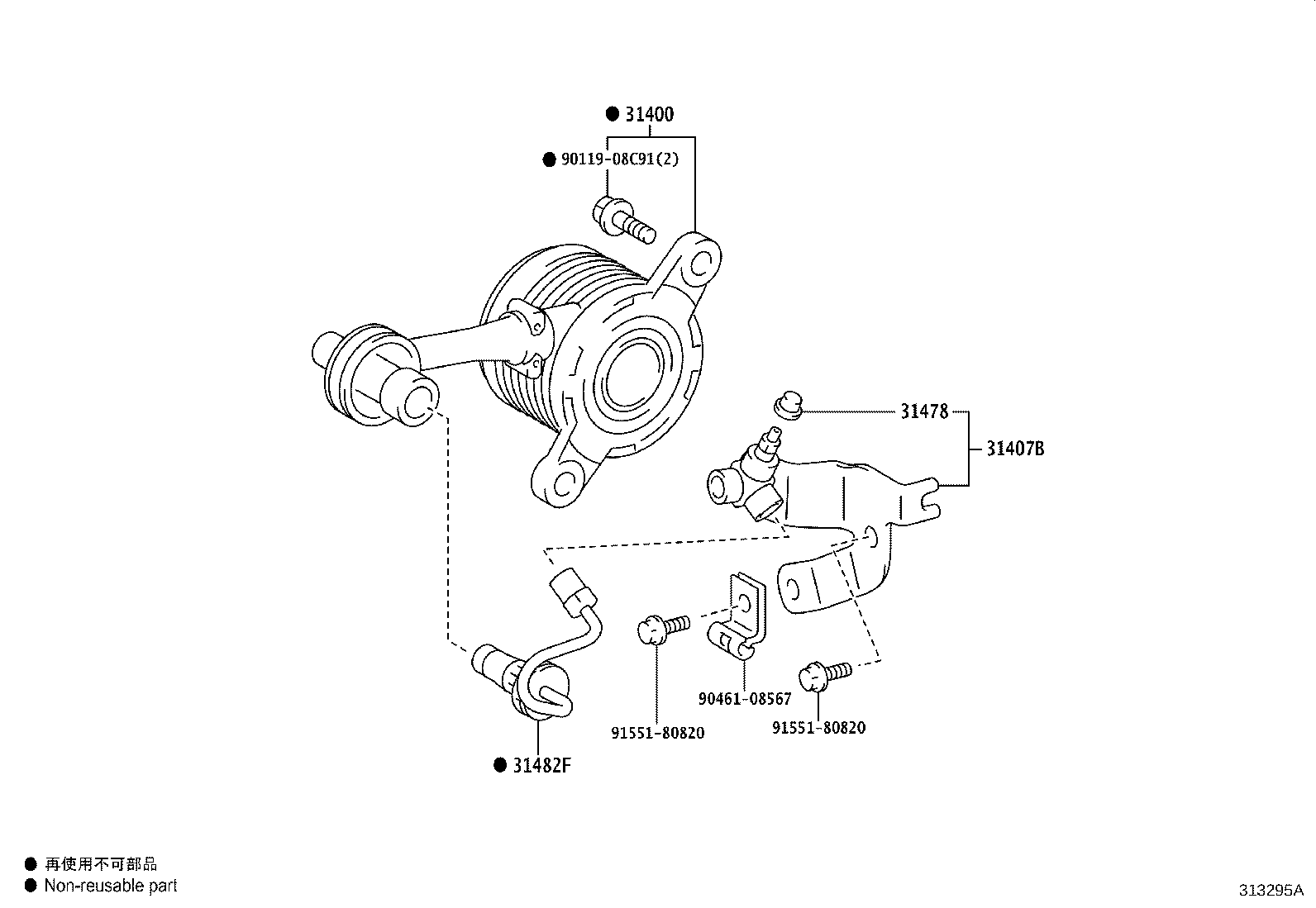 31407-12010 BLEEDER SUB-ASSY, CLUTCH RELEASE product image