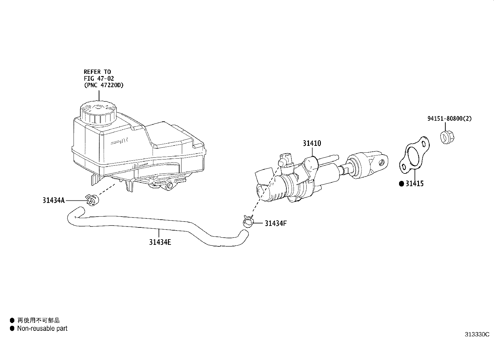 31434-10030 HOSE, CLUTCH RESERVOIR, NO.1 product image