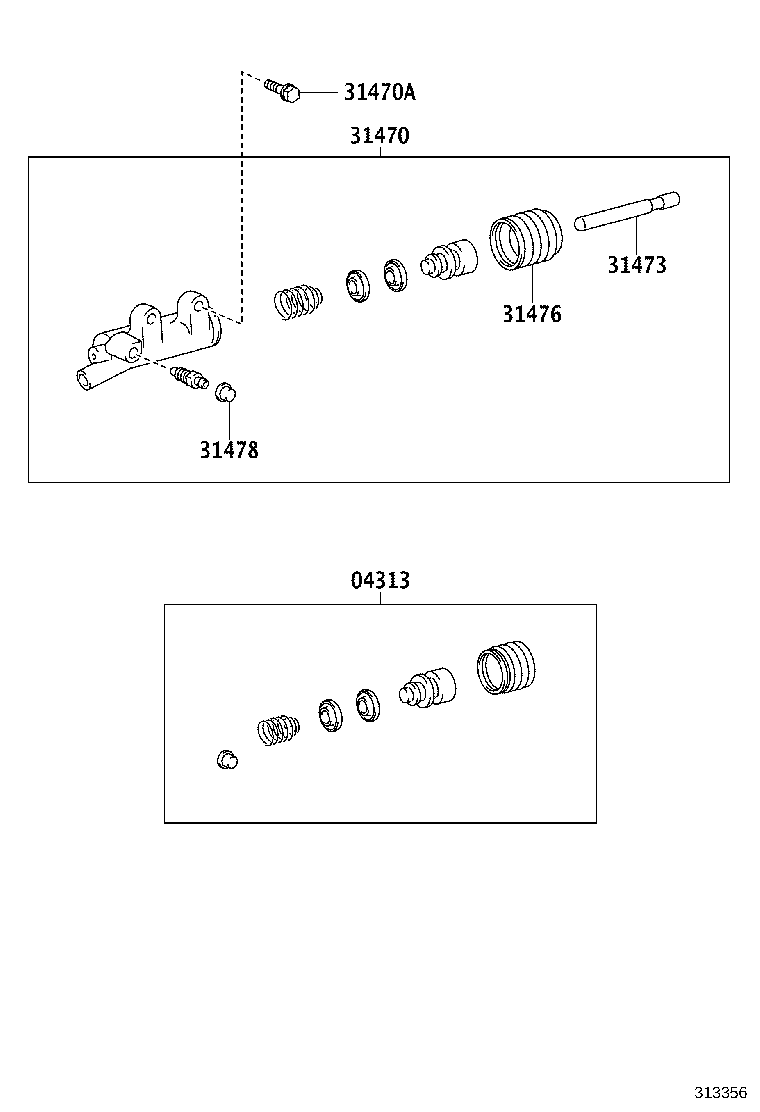 31470-35210 CYLINDER ASSY, CLUTCH RELEASE product image