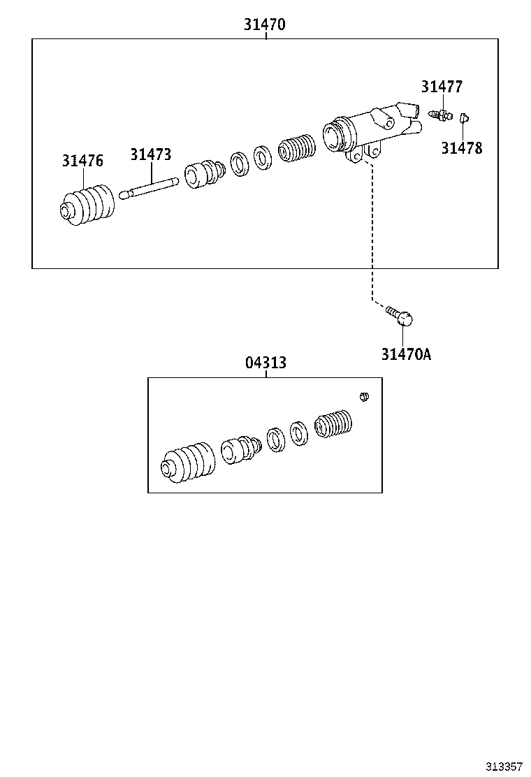 31470-35210 CYLINDER ASSY, CLUTCH RELEASE product image