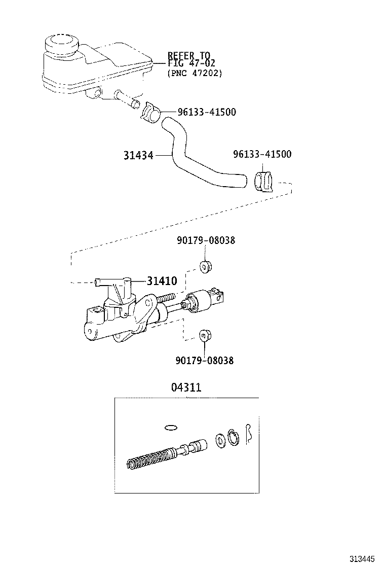 31416-20010 UNION, CLUTCH MASTER CYLINDER INLET product image