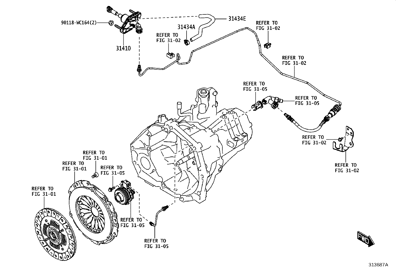 31410-WC003 CYLINDER ASSY, CLUTCH MASTER product image