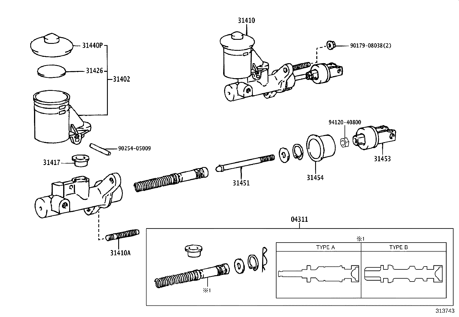 31410-32131 CYLINDER ASSY, CLUTCH MASTER product image