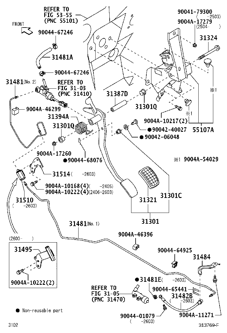 31301-BZ620 PEDAL SUB-ASSY, CLUTCH product image