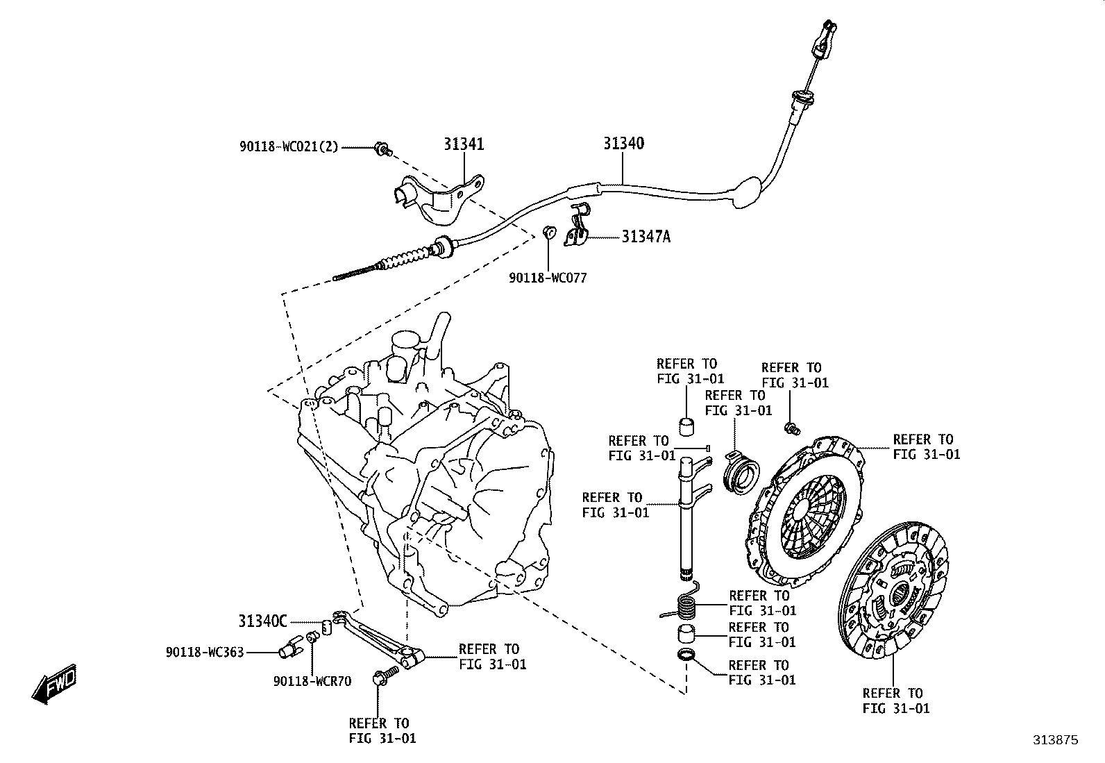 31301-WC016 PEDAL SUB-ASSY, CLUTCH product image