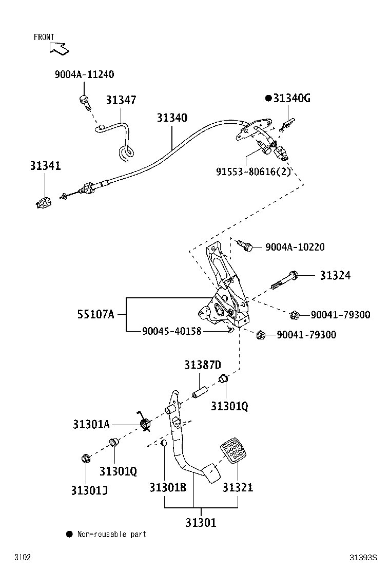 31324-B2020 SHAFT, CLUTCH PEDAL product image
