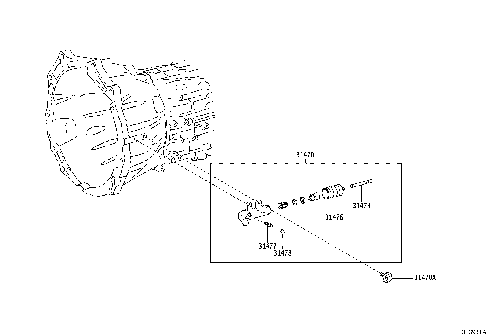 31470-04040 CYLINDER ASSY, CLUTCH RELEASE product image
