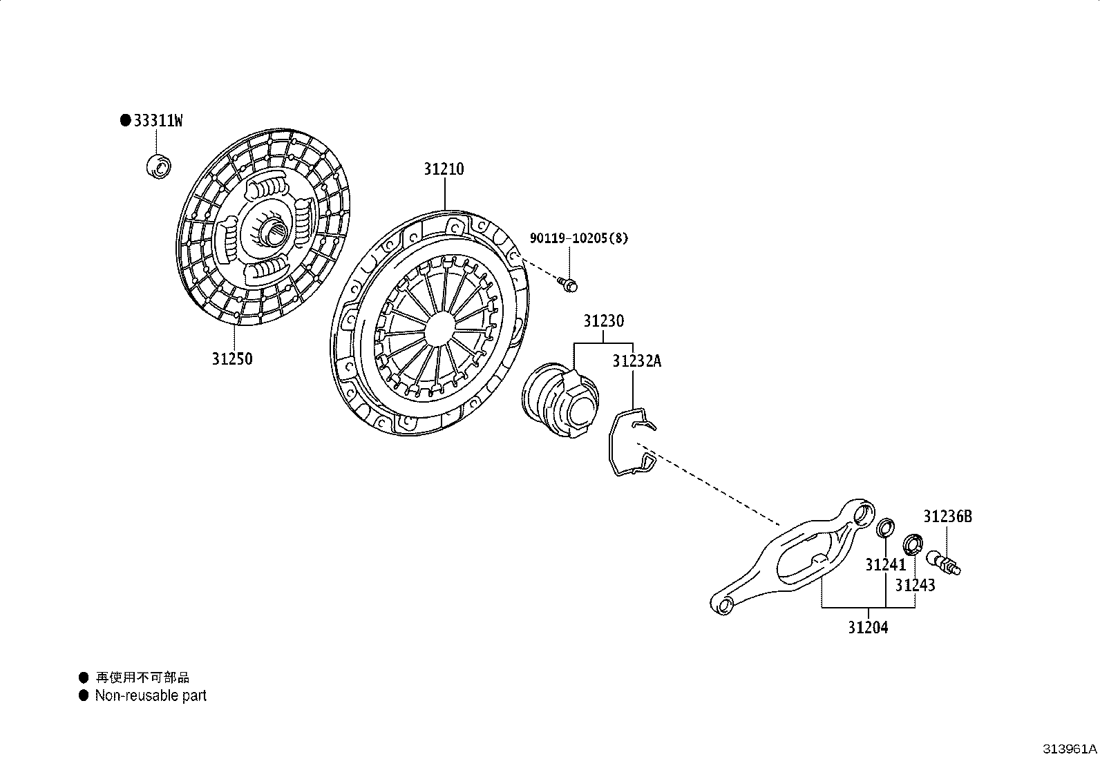 31230-60190 BEARING ASSY, CLUTCH RELEASE product image