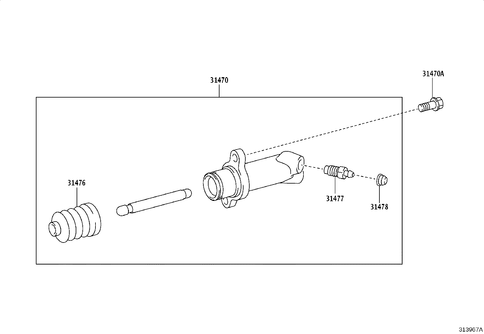 31470-35180 CYLINDER ASSY, CLUTCH RELEASE product image