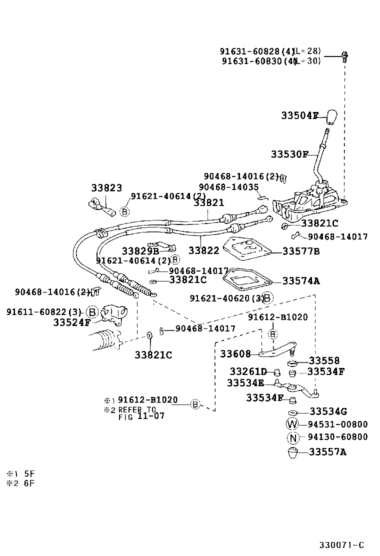 33823-21020 BRACKET, TRANSMISSION CONTROL CABLE, NO.1 product image
