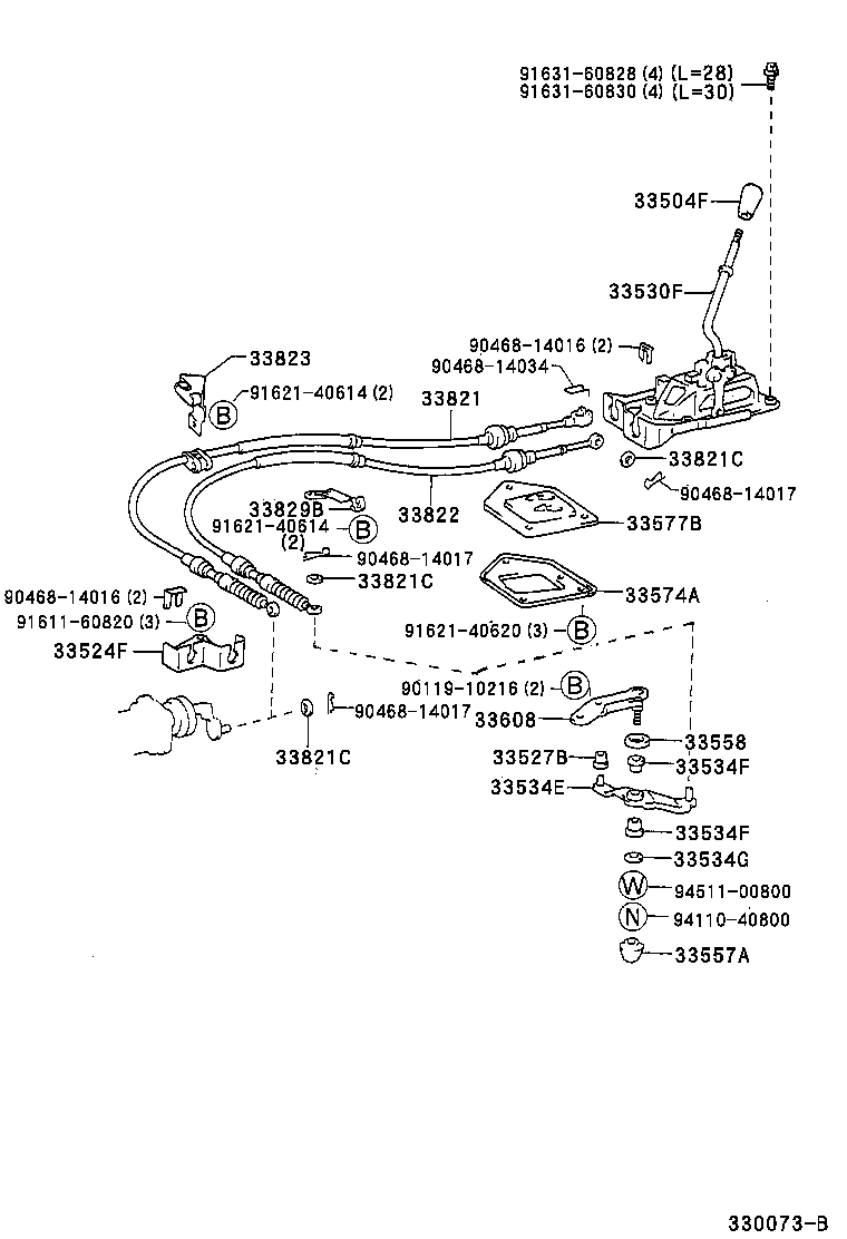 33823-21020 BRACKET, TRANSMISSION CONTROL CABLE, NO.1 product image