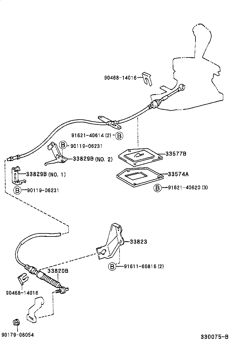 33823-21020 BRACKET, TRANSMISSION CONTROL CABLE, NO.1 product image