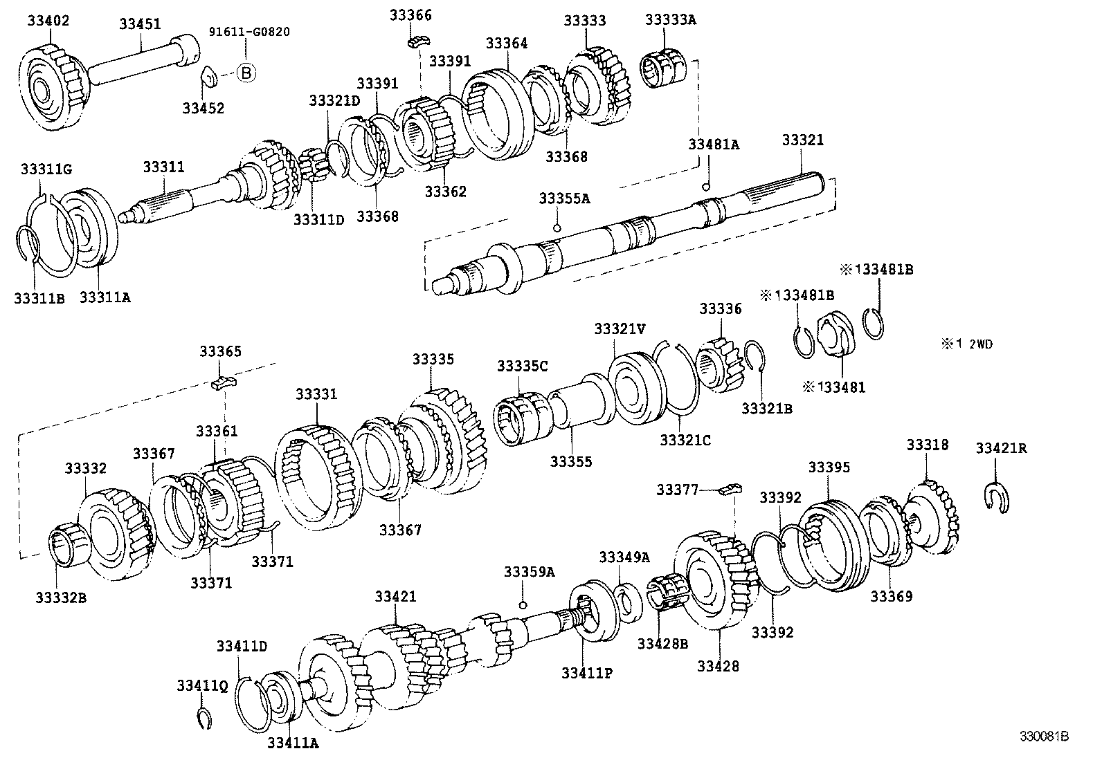33034-25030 GEAR, 3RD product image