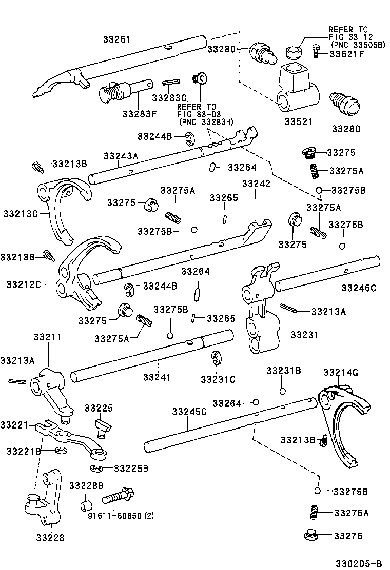 33242-04010 SHAFT, GEAR SHIFT FORK, NO.1 product image