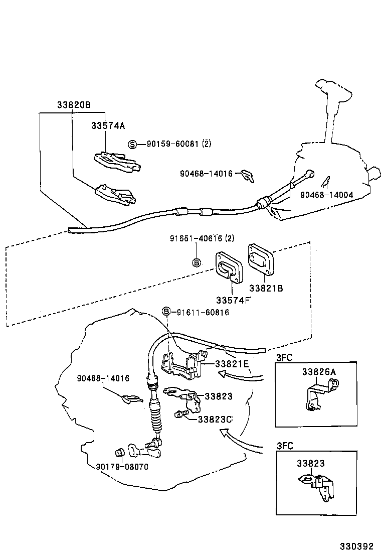 33530-02030 LEVER ASSY, SHIFT (FOR FLOOR SHIFT) product image