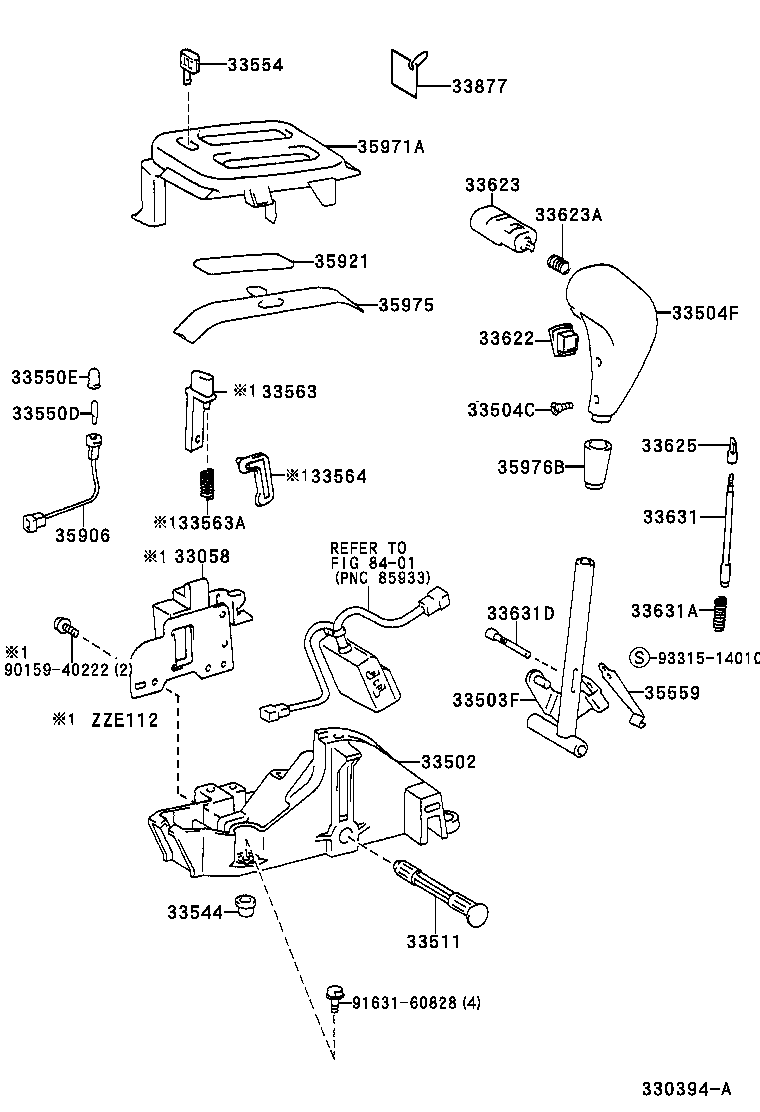 33530-02030 LEVER ASSY, SHIFT (FOR FLOOR SHIFT) product image
