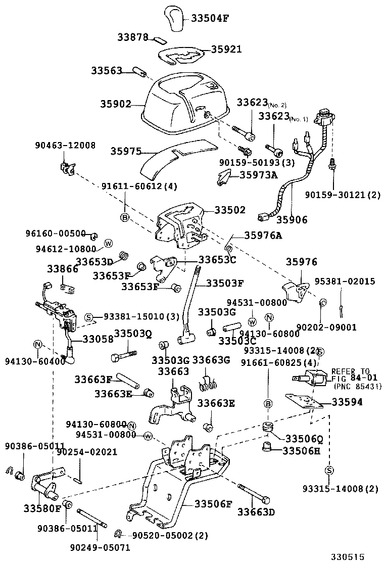 33570-37010 RETAINER SUB-ASSY, CONTROL SHIFT LEVER (FOR FLOOR SHIFT) product image