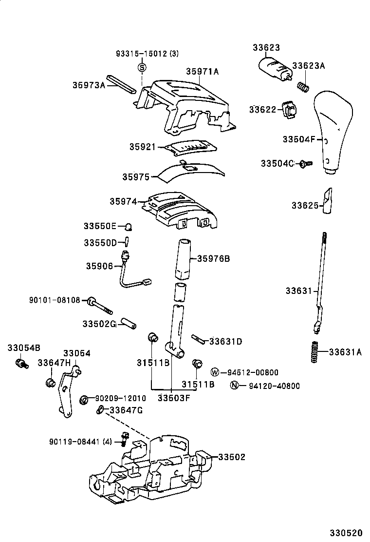 33055-10010 LEVER SUB-ASSY, SHIFT(FOR FLOOR SHIFT) product image