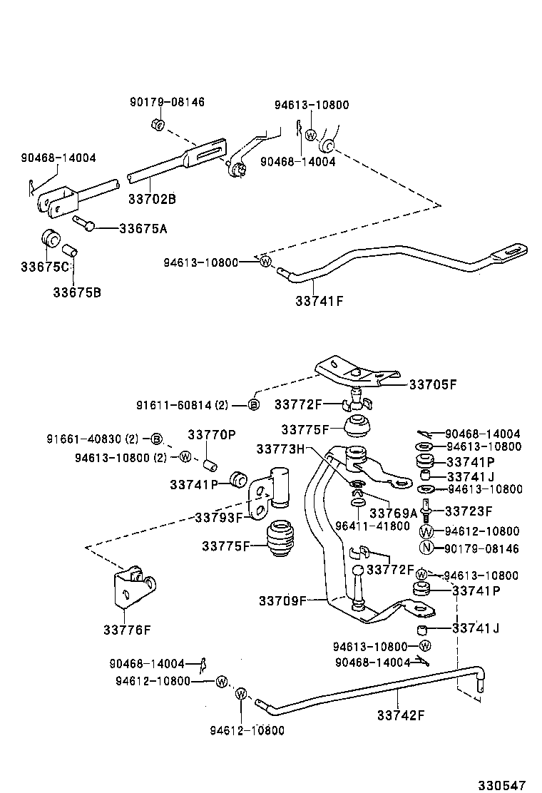 33055-35100 LEVER ASSY, SHIFT (FOR FLOOR SHIFT) product image