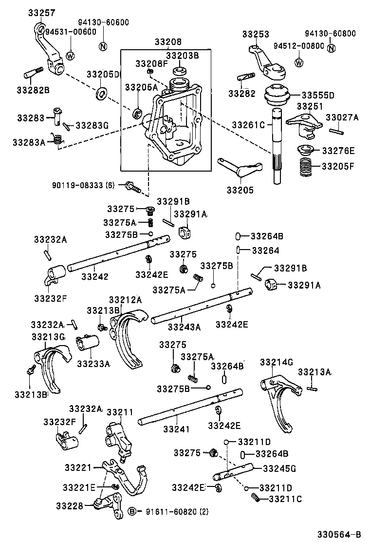 33242-26030 SHAFT, GEAR SHIFT FORK, NO.1 product image