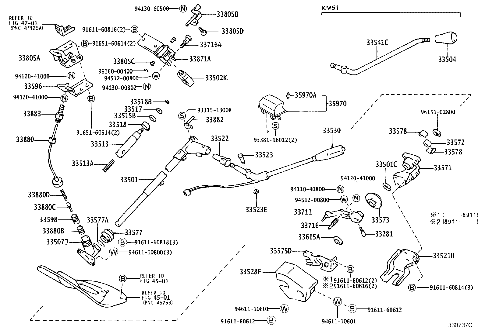 33542-27010 KNOB SUB-ASSY, SHIFT LEVER (FOR COLUMN SHIFT) product image