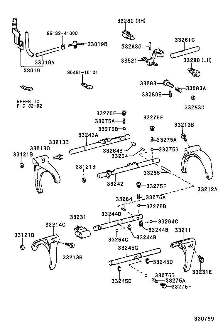 33242-60070 SHAFT, GEAR SHIFT FORK, NO.1 product image