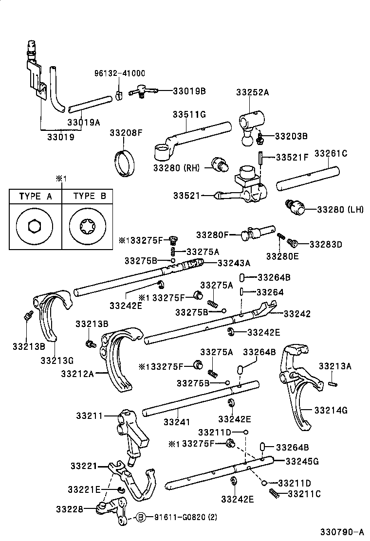 33252-60010 LEVER, SHIFT, INNER NO.2 product image