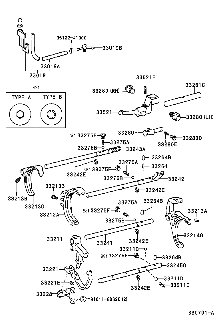33252-60010 LEVER, SHIFT, INNER NO.2 product image