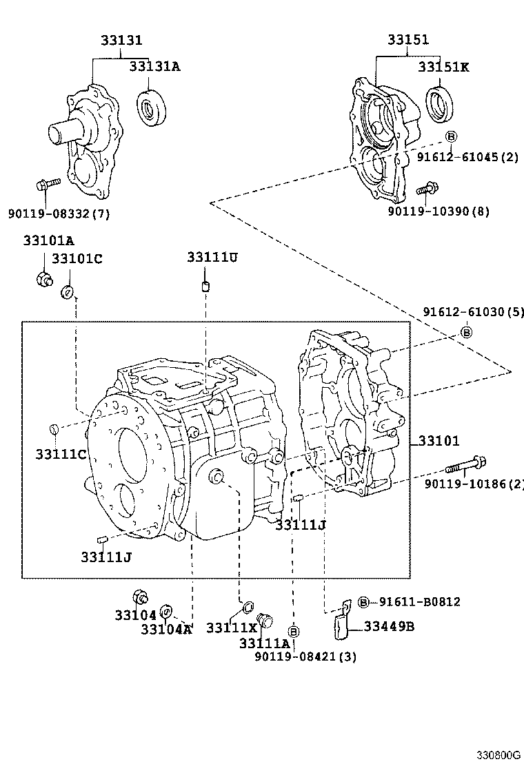 33017-36040 RETAINER, OUTPUT SHAFT REAR BEARING(MTM) product image