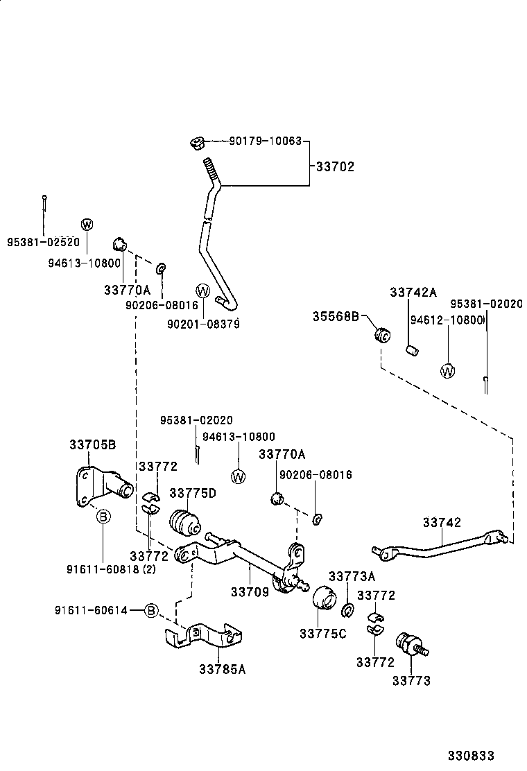 33501-30560 LEVER ASSY, SHIFT (FOR COLUMN SHIFT) product image
