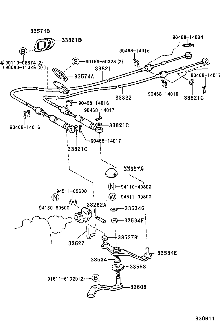 33530-33070 LEVER ASSY, SHIFT (FOR FLOOR SHIFT) product image