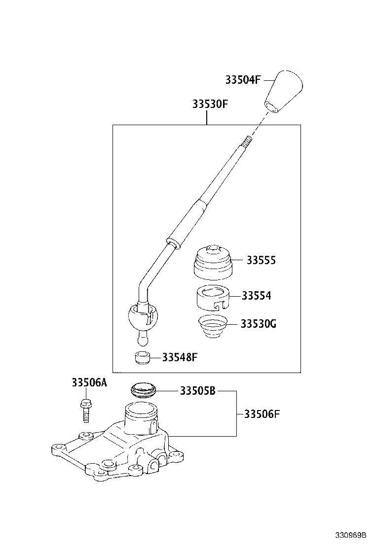 33530-60281 LEVER ASSY, SHIFT (FOR FLOOR SHIFT) product image