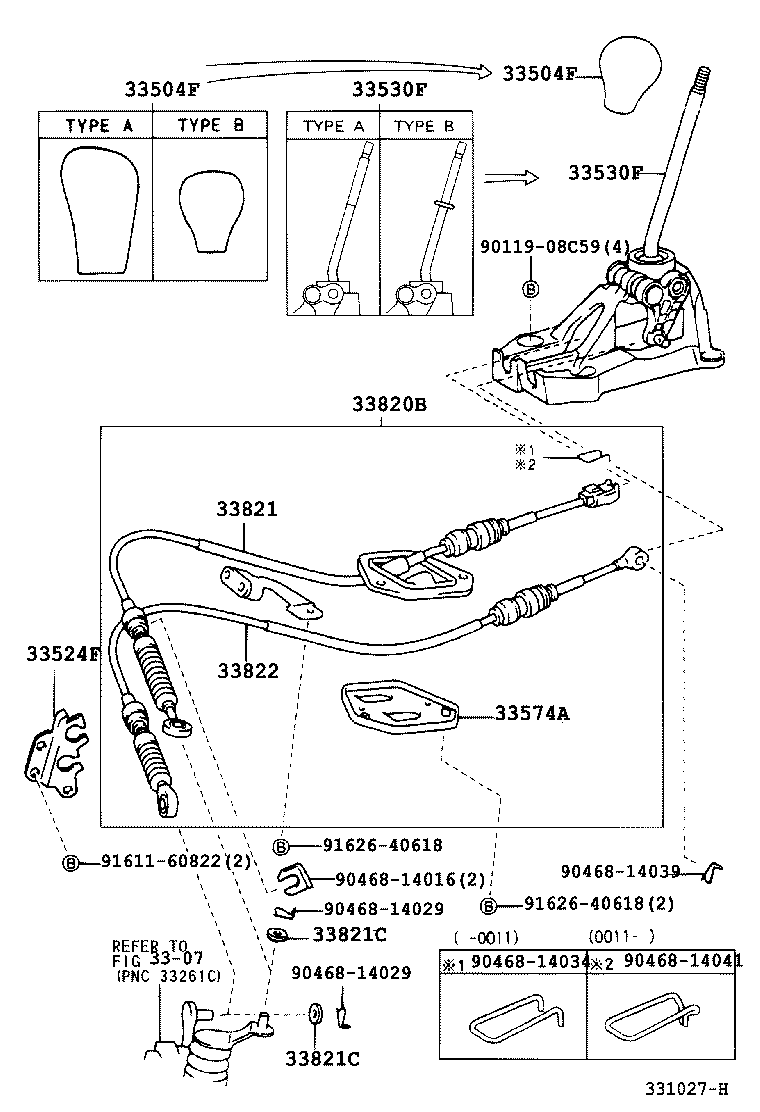 33823-52080 BRACKET, TRANSMISSION CONTROL CABLE, NO.1 product image