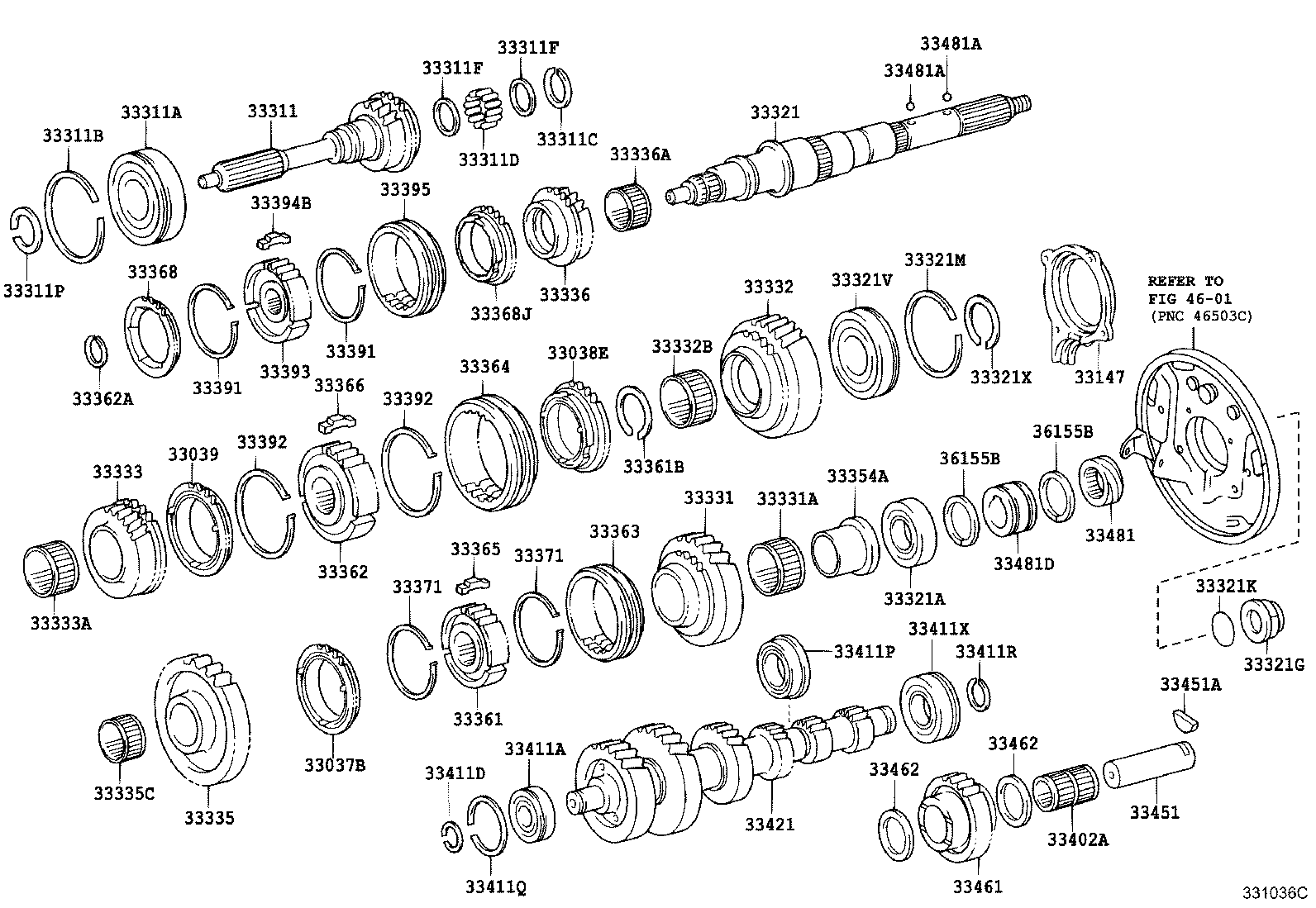 33365-37040 KEY, SYNCHROMESH SHIFTING, NO.1 product image