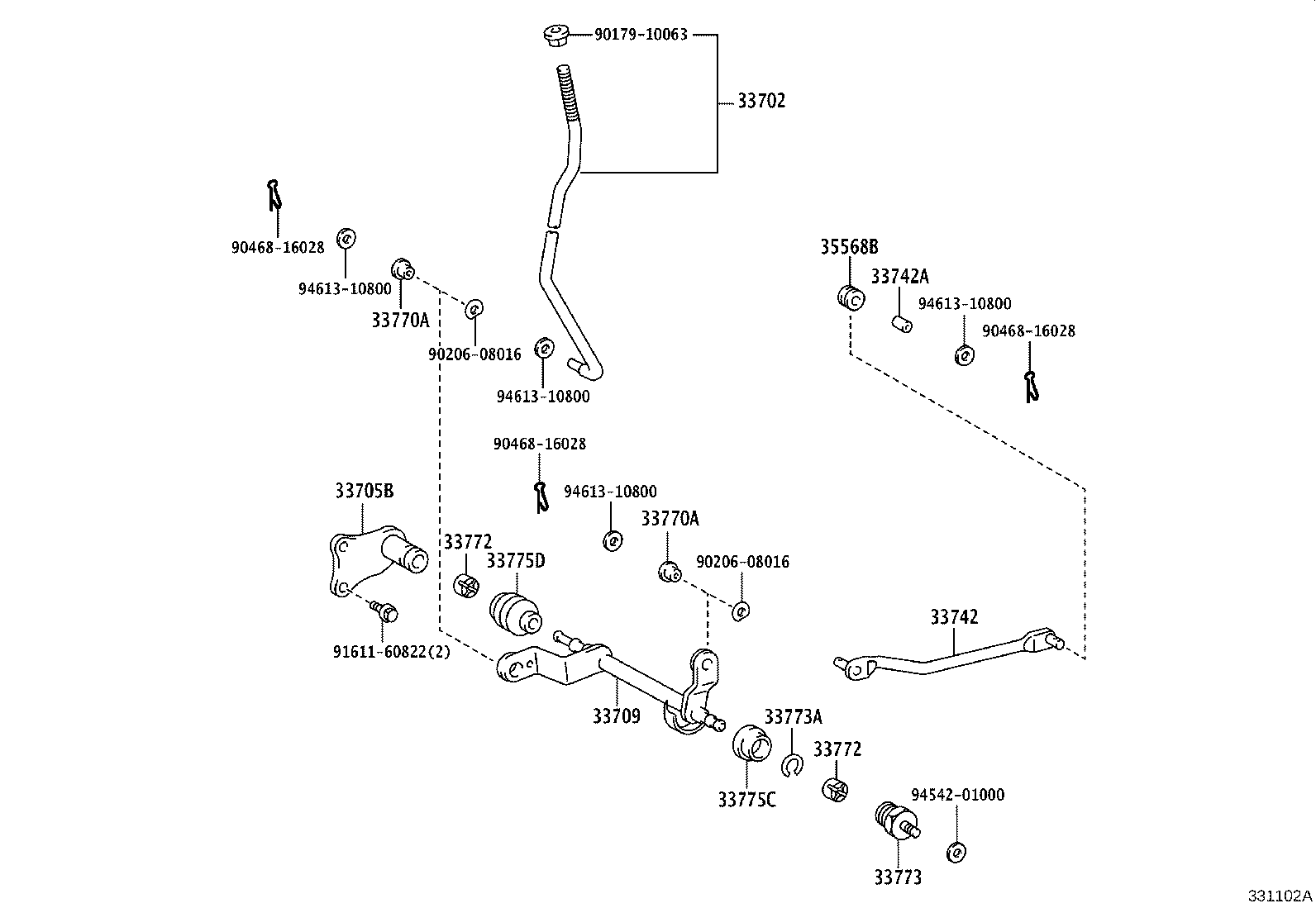 33571-43030 BRACKET, CONTROL SHAFT, LOWER (FOR COLUMN SHIFT) product image