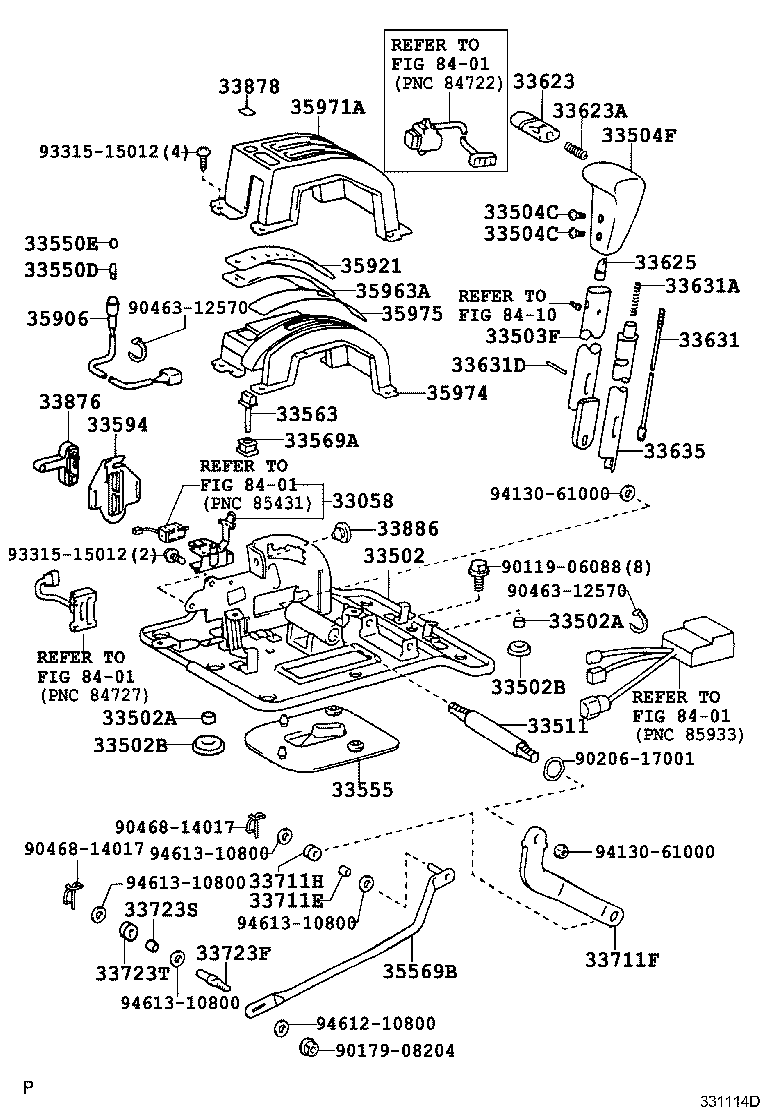 33502-60130 PLATE SUB-ASSY, SHIFT LEVER product image