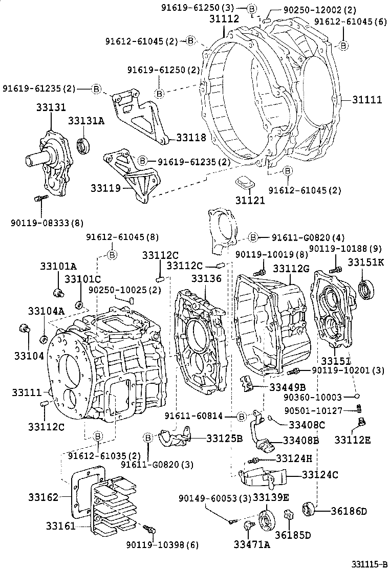 33017-36040 RETAINER, OUTPUT SHAFT REAR BEARING(MTM) product image