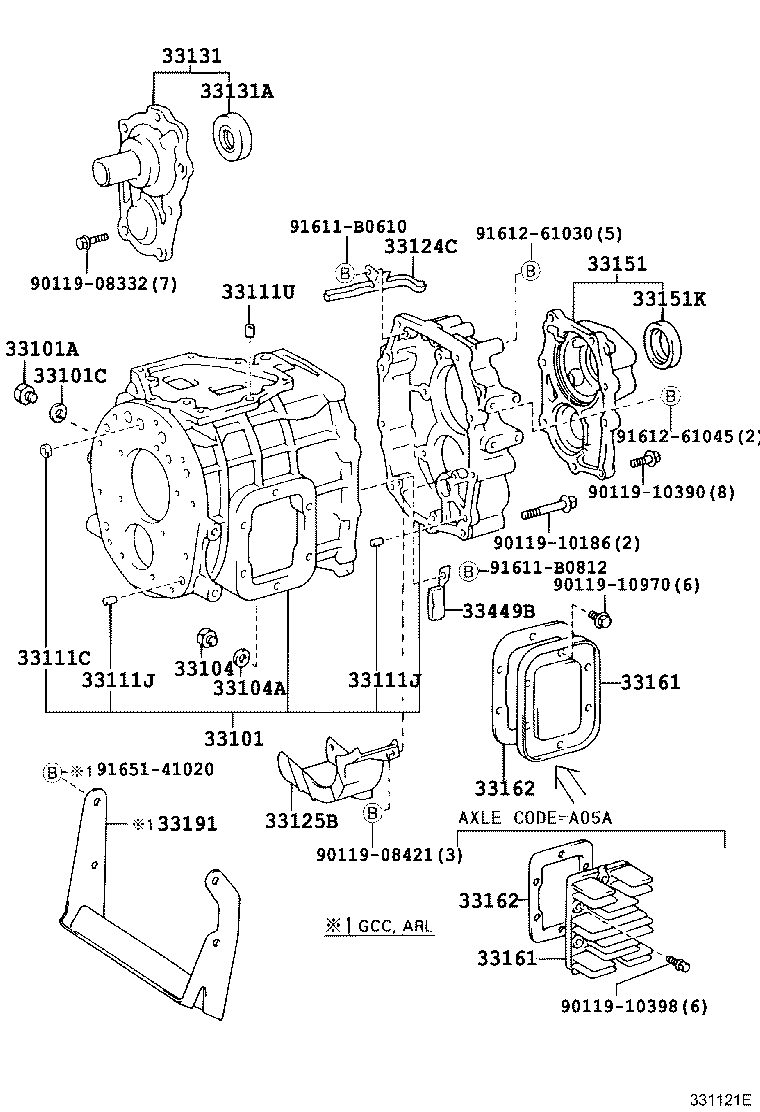 33017-36040 RETAINER, OUTPUT SHAFT REAR BEARING(MTM) product image