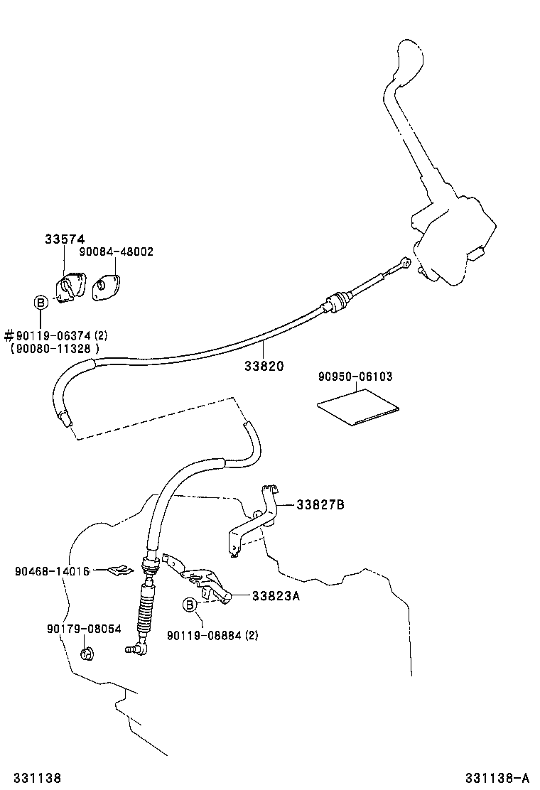 33820-07070 CABLE ASSY, TRANSMISSION CONTROL (FOR COLUMN SHIFT) product image