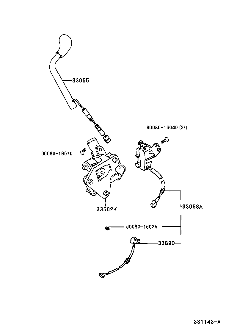33820-07070 CABLE ASSY, TRANSMISSION CONTROL (FOR COLUMN SHIFT) product image