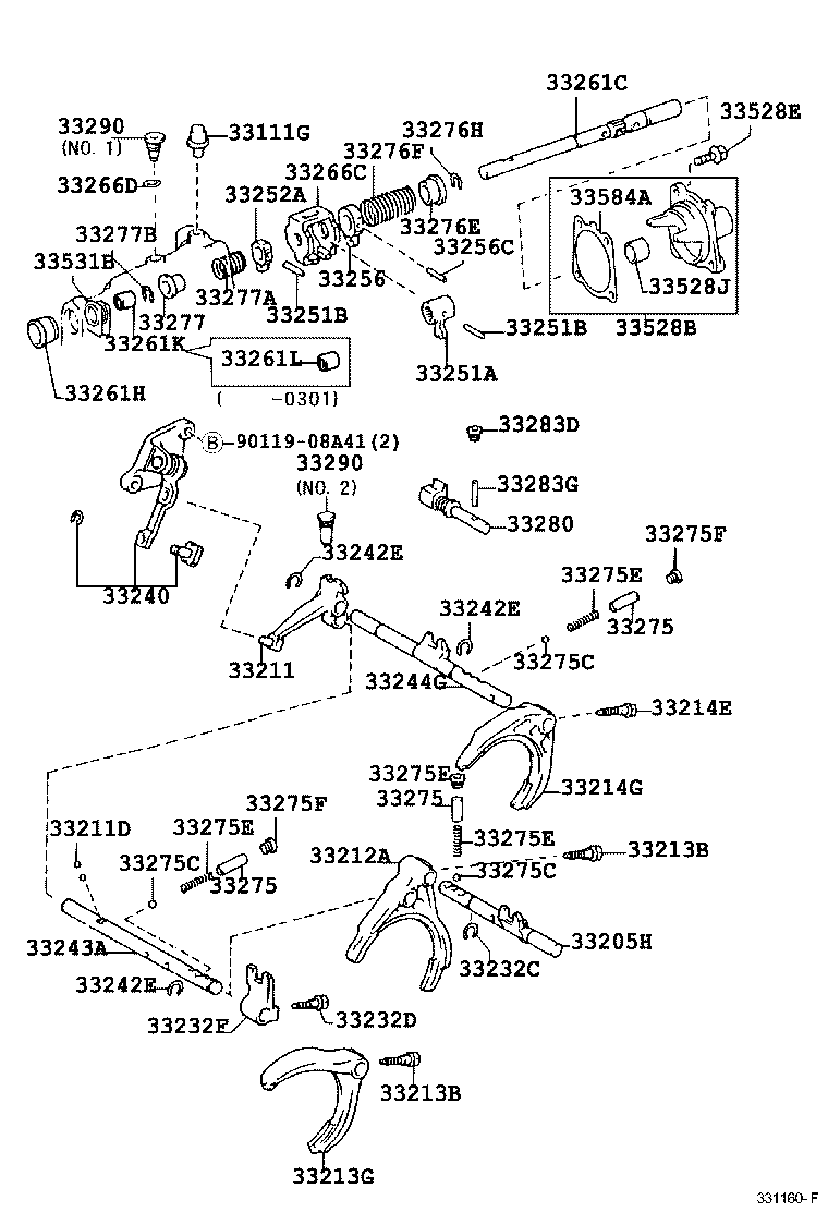 33205-20020 SHAFT SUB-ASSY, GEAR SHIFT FORK, NO.1 product image