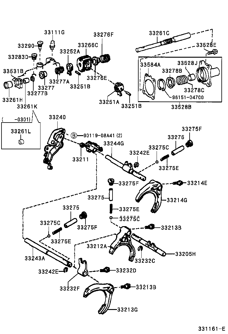 33205-20020 SHAFT SUB-ASSY, GEAR SHIFT FORK, NO.1 product image